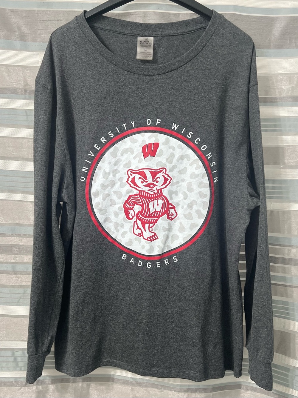 University of Wisconsin Badgers Gray Long Sleeve Tee